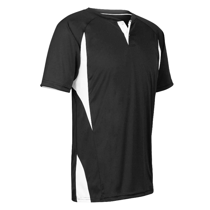 Baseball Jerseys with Adjustable Neck Design for Perfect Fit-Champro BS63 Wild Card Baseball Jersey - Black White