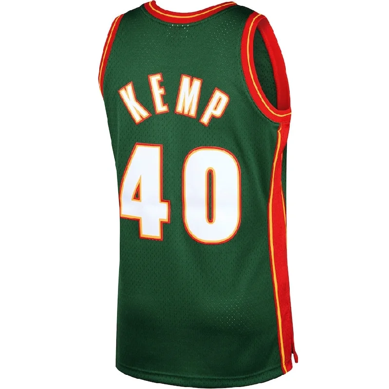 Basketball Jerseys with Extra Breathability for Hot Weather Play-S.SuperSonics #40 Shawn Kemp Mitchell & Ness 1995-96 Hardwood Classics Swingman Jersey - Green Stitched American Basketball Jersey