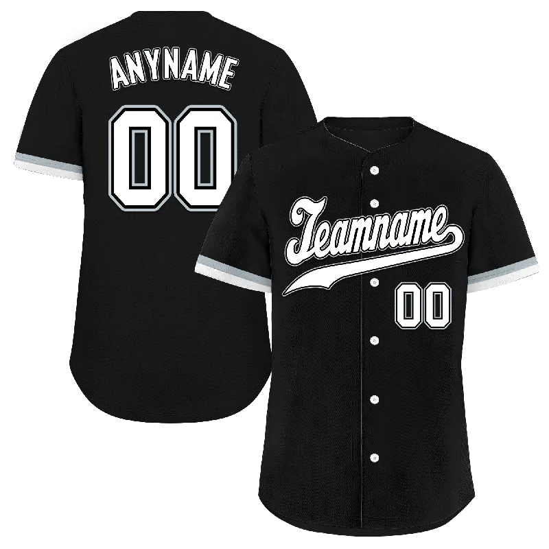 Baseball Jerseys with Piping for Traditional Style-Custom Black Classic Style White Personalized Authentic Baseball Jersey BSBJ01-bd0faa7