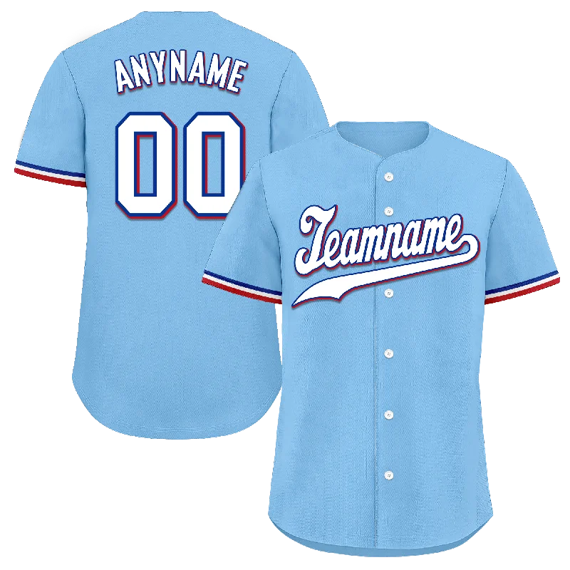 Baseball Jerseys with Full Button Front for Classic Look-Custom Cyan Classic Style White Personalized Authentic Baseball Jersey BSBJ01-bd0fabd