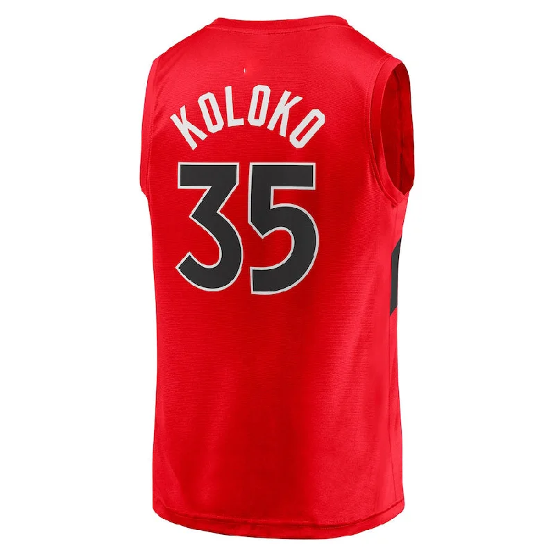 Basketball Jerseys with Lightweight Design for Freedom of Movement-T.Raptors #35 Christian Koloko Fanatics Branded  Fast Break Replica Jersey Icon Edition Red Stitched American Basketball Jersey