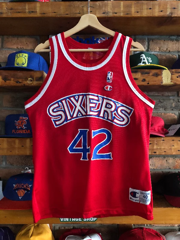 Basketball Jerseys with Tapered Cut for Modern Appeal-Vintage Champion Philadelphia Sixers Jerry Stackhouse Jersey Size 40/Medium