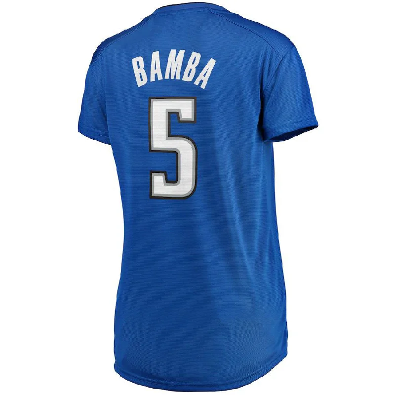 Basketball Jerseys with T-Shirt Style for Casual Look-O.Magic #5 Mohamed Bamba Fanatics Branded Women's Fast Break Replica Player Jersey Blue Icon Edition Stitched American Basketball Jersey