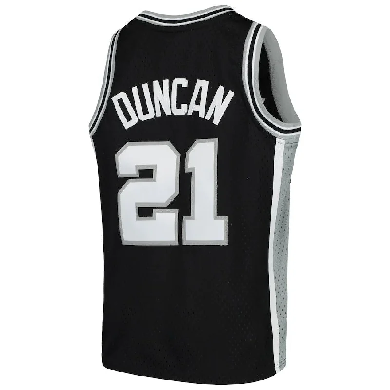 High-Quality Basketball Jerseys for Elite Players-S.Antonio Spurs #21 Tim Duncan Mitchell & Ness  Swingman Throwback Jersey Black Stitched American Basketball Jersey