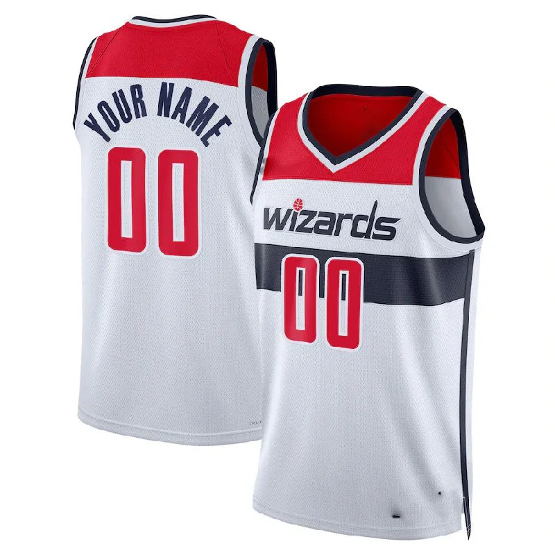 Basketball Jerseys with Extra Breathability for Hot Weather Play-Custom W.Wizards Unisex  Swingman Jersey Classic Edition White Stitched Basketball Jersey