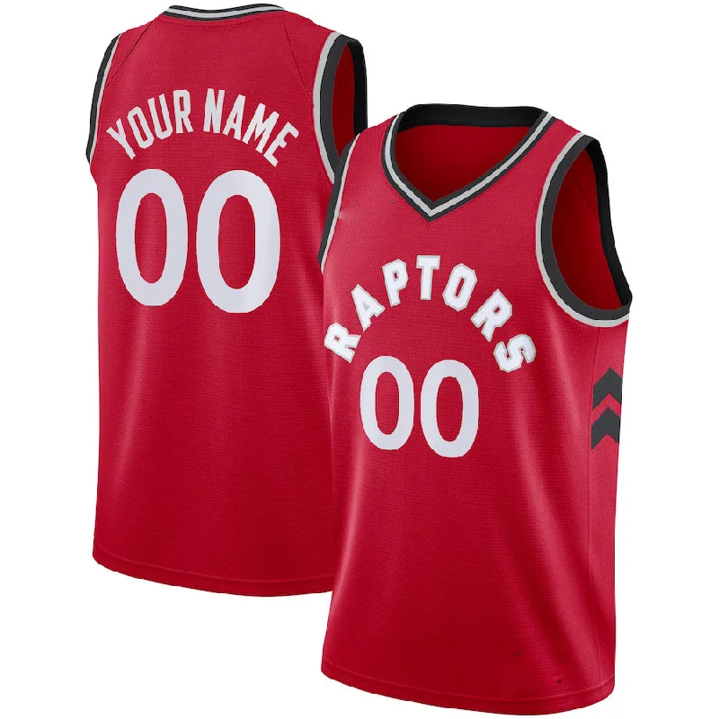 Basketball Jerseys with Ribbed Collar for Secure Fit-Custom T.Raptors Swingman Jersey Icon Edition Red Stitched Basketball Jersey