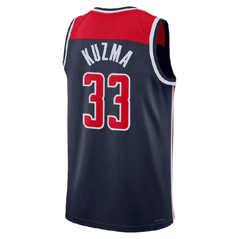 Basketball Jerseys with Custom Team Logos-W.Wizards #33 Kyle Kuzma Jordan Brand  Statement Edition Swingman Jersey Navy Statement Edition Stitched American Basketball Jersey