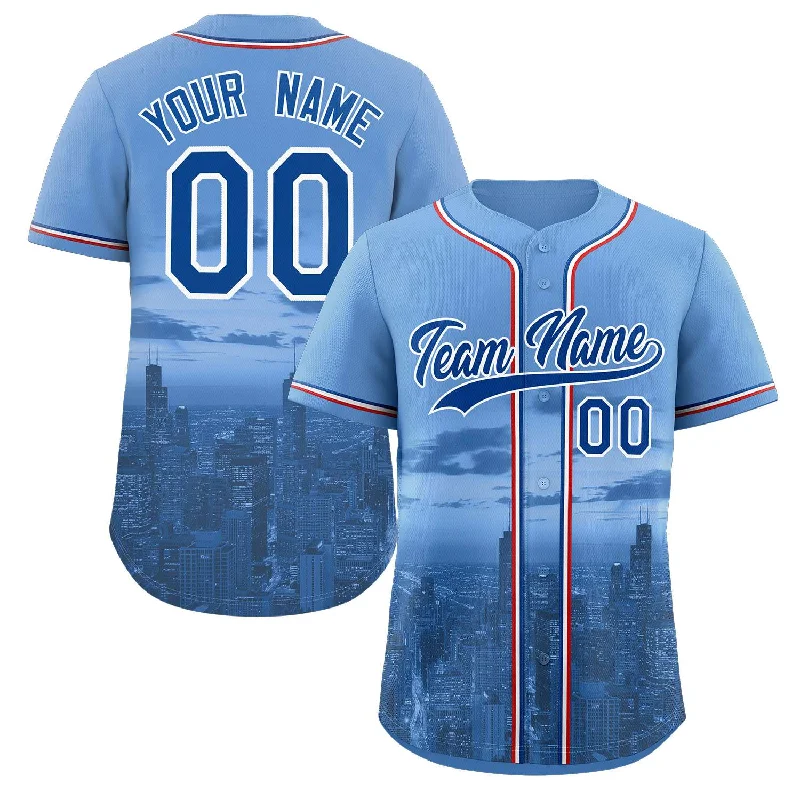 Baseball Jerseys with Custom Logo Printing for Unique Identity-Custom Light Blue Royal-White Chicago City Connect Baseball Jersey