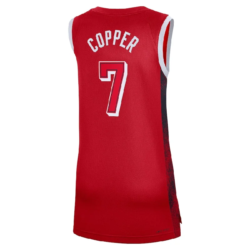 Basketball Jerseys with Anti-Odor Technology for Comfort-USA Basketball #7 Kahleah Copper 2024 Swingman Player Jersey - Red American Basketball Jersey