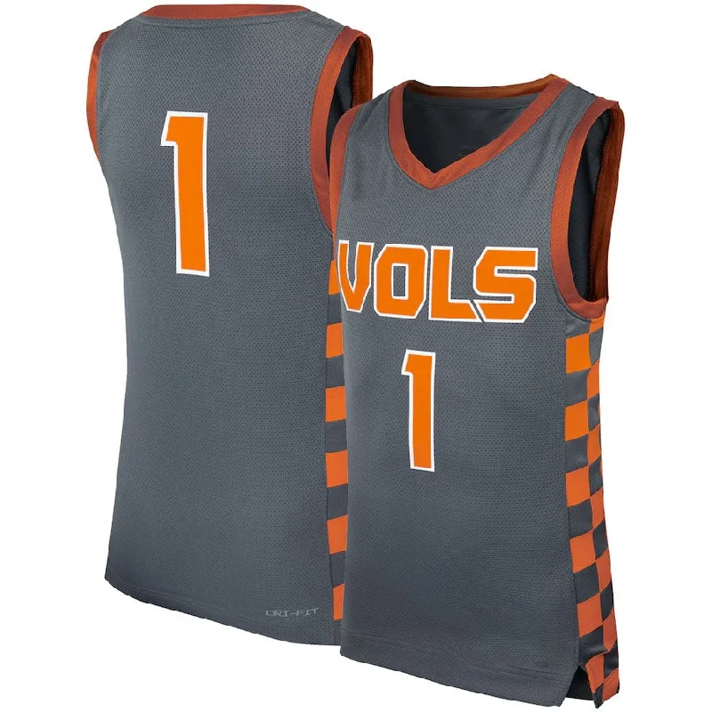 Basketball Jerseys with Slim Cut for Athletic Look-#1 T.Volunteers Icon Replica Basketball Jersey - Gray College Jerseys