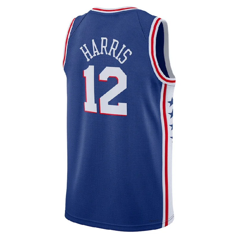 Basketball Jerseys with Sublimated Design for Unique Patterns-PH.76ers #12 Tobias Harris Unisex 2022-23 Swingman Jersey Icon Edition Royal Stitched American Basketball Jersey