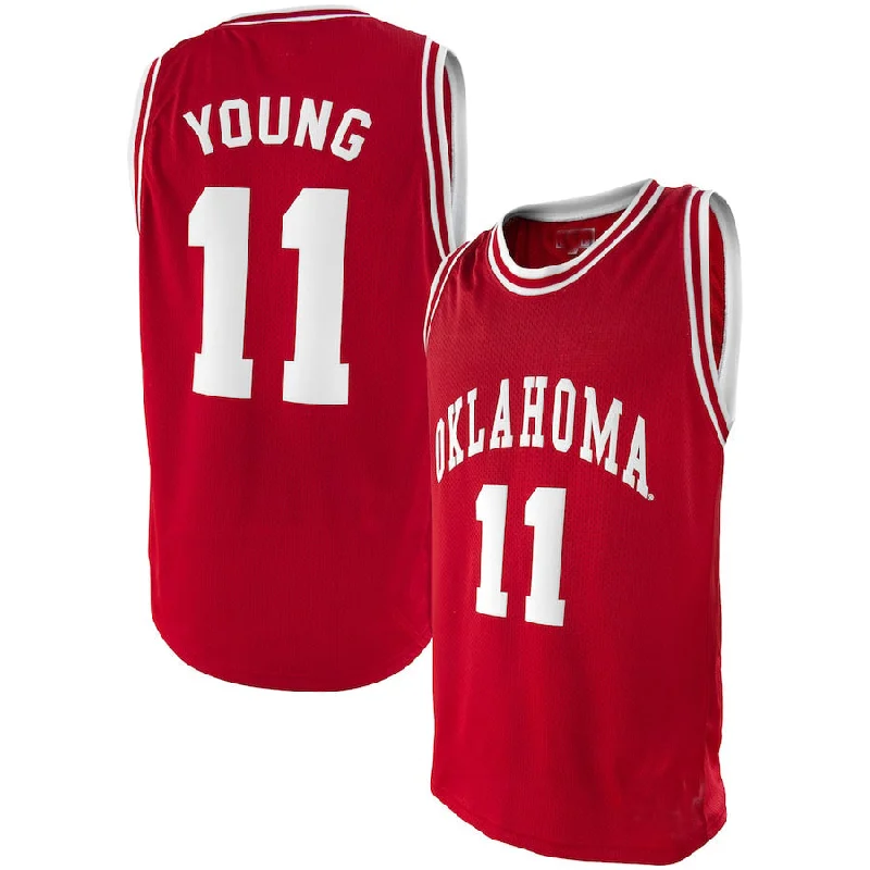 Lightweight Basketball Jerseys for Comfort and Speed-O.Sooners #11 Trae Young Original Retro Brand Alumni Basketball Jersey Crimson Stitched American College Jerseys