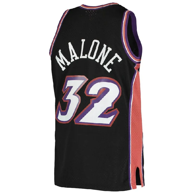 Basketball Jerseys with Customizable Back Designs for Personal Style-U.Jazz #32 Karl Malone Mitchell & Ness 1998-99 Hardwood Classics Swingman Jersey Black Stitched American Basketball Jersey