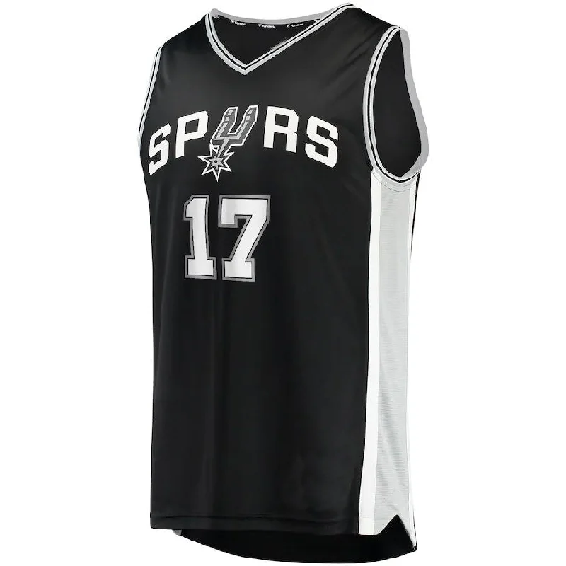 Basketball Jerseys with Mesh Sides for Extra Airflow-S.Antonio Spurs #17 Doug McDermott Fanatics Branded  2021-22 Fast Break Replica Jersey Black Stitched American Basketball Jersey