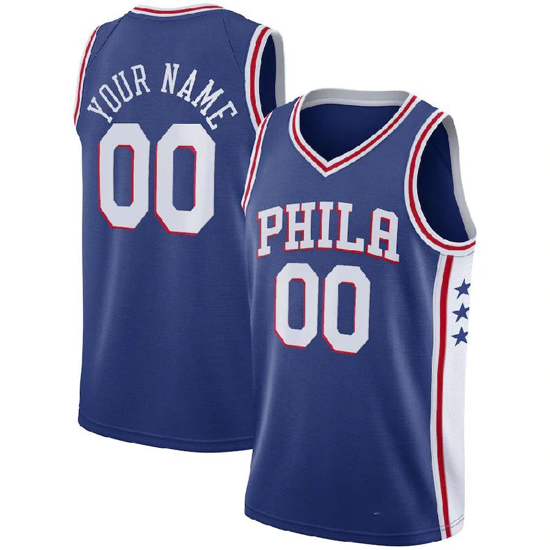 Basketball Jerseys with Tapered Cut for Modern Appeal-Custom PH.76ers Swingman Jersey Icon Edition Royal Stitched Basketball Jersey