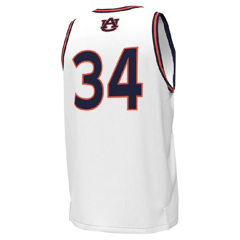 Basketball Jerseys with Full-Button Closure for Traditional Style-#34 A.Tigers Under Armour Replica Basketball Jersey - White Stitched American College Jerseys