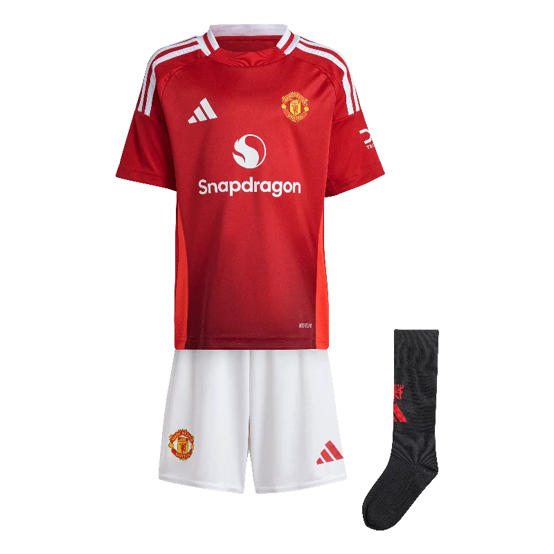 Soccer Jerseys with Heat-Pressed Numbers and Logos for Durability-Manchester United 24/25 Home Mini Kit (IT1980)