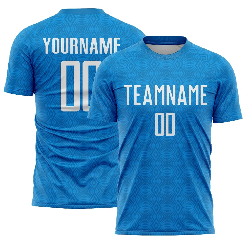 Soccer Jerseys with Tapered Cut for Modern Appeal-Custom Blue Black Geometric Shapes Sublimation Soccer Uniform Jersey