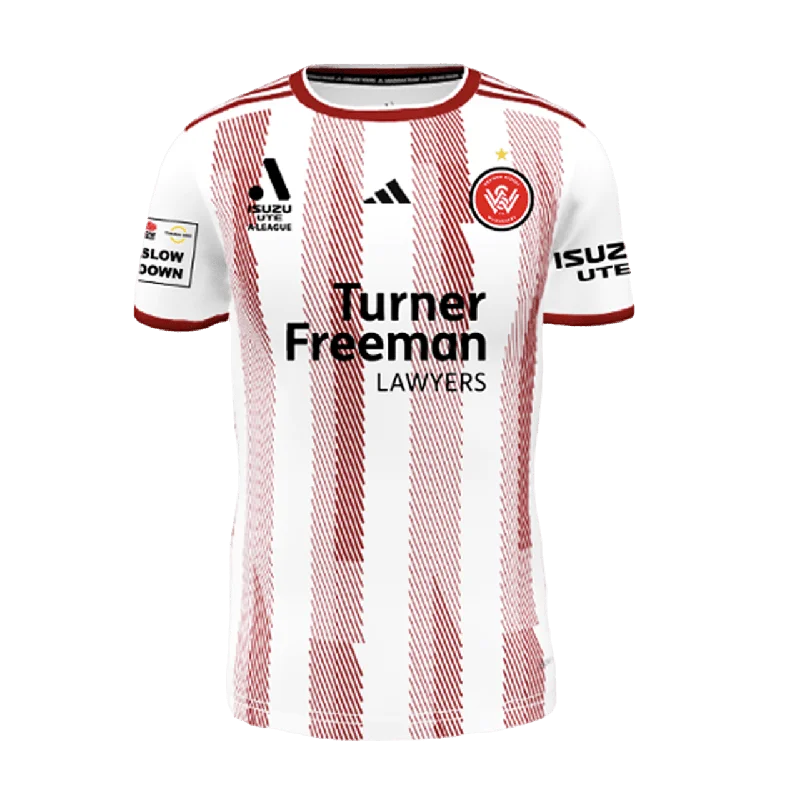 Soccer Jerseys with Full Button Front for Classic Look-Western Sydney Wanderers 24/25 Away Jersey (GN5827-WHITE)