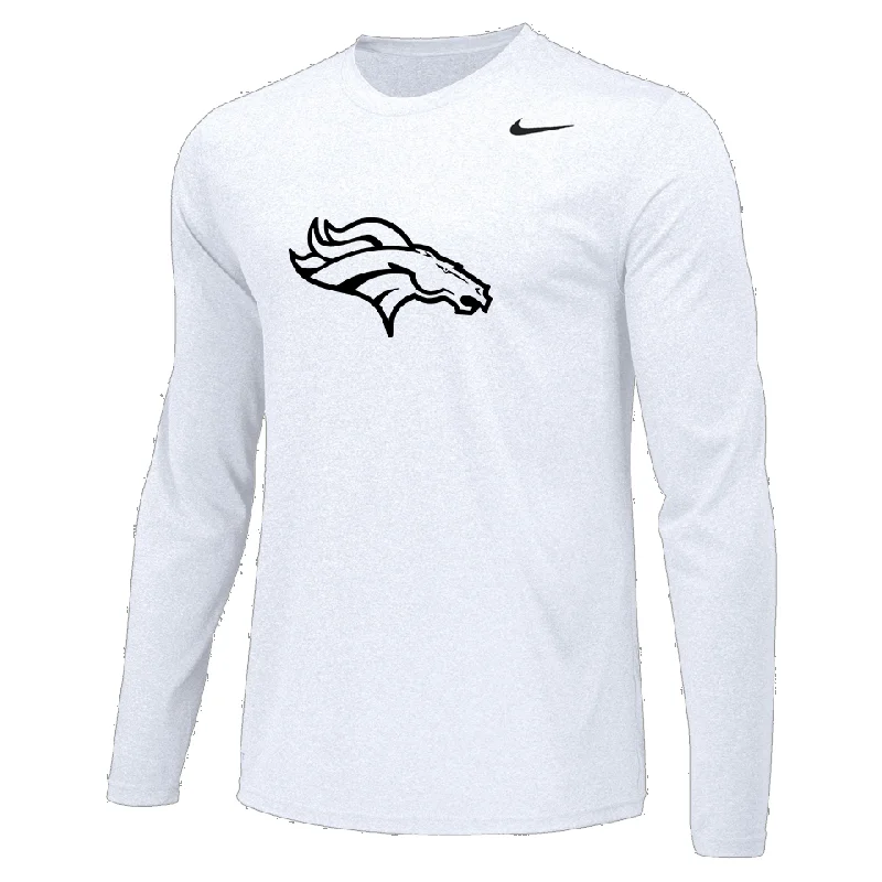 Soccer Jerseys with Full-Length Sleeves for Full Coverage-Eagle High School Nike L/S Dri-Fit [Men's] - Mustang Outline