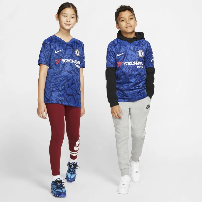 Soccer Jerseys with Zippered Neck for Versatility-Nike Chelsea FC 2019/20 Stadium Home Big Kids' Soccer Jersey