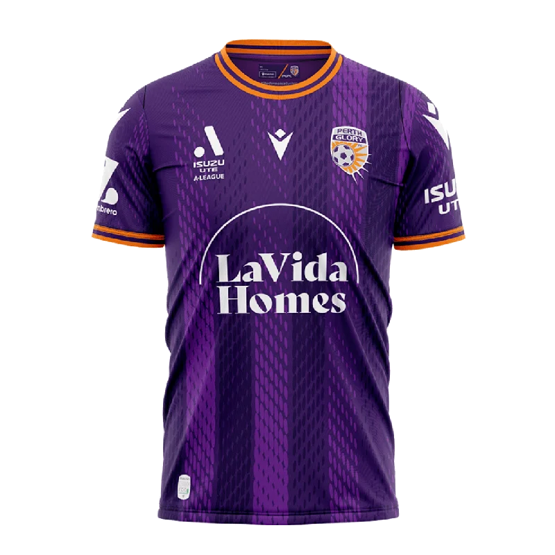 Youth Soccer Jerseys with Elastic Sleeves for Secure Fit-Perth Glory 24/25 Home Jersey (400054650001)