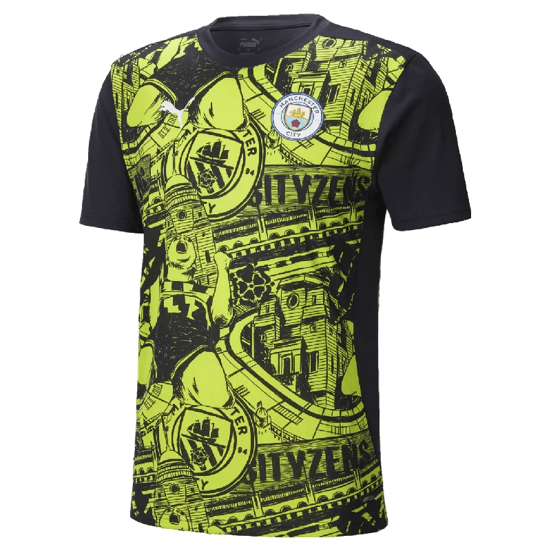 Soccer Jerseys with Unique Graphic Prints for Personal Style-Manchester City Prematch Jersey (77757814)