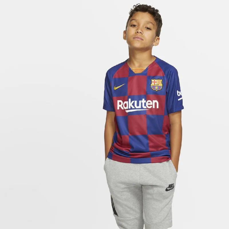 Soccer Jerseys with Multiple Pockets for Storage-Nike FC Barcelona 2019/20 Stadium Home Big Kids' Soccer Jersey