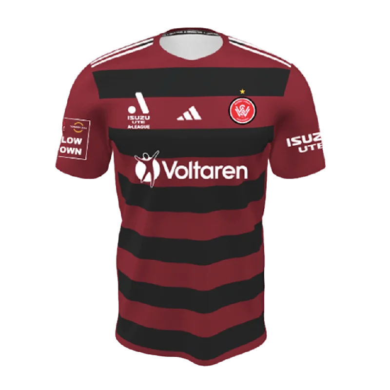 Soccer Jerseys with Raglan Sleeves for Mobility-Western Sydney Wanderers 24/25 Home Jersey (HN7840-RED)