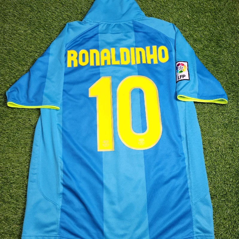 Soccer Jerseys with Lightweight Design for Freedom of Movement-Ronaldinho Barcelona Anniversary 2007 2008 Away Soccer Jersey M SKU# 237743-414