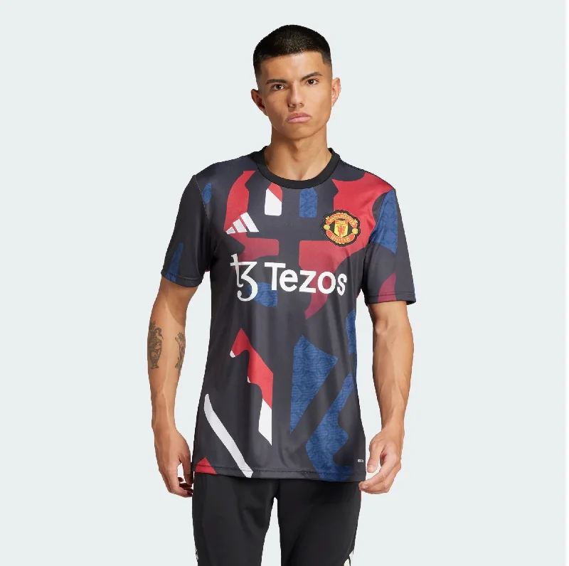 Soccer Jerseys with Heat-Transfer Numbers for Modern Appeal-Manchester United 2024/25 Pre-Match Jersey