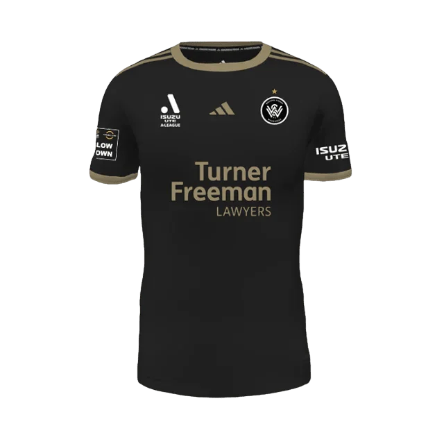 Soccer Jerseys with Full-Button Closure for Traditional Style-Western Sydney Wanderers 24/25 Third Jersey (GK6321-BLACK)