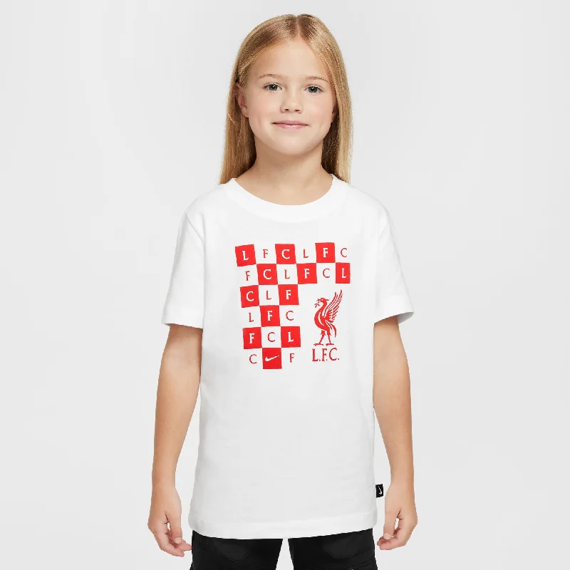 Soccer Jerseys with Double-Stitched Seams for Durability-Youth Liverpool Checkered Tee