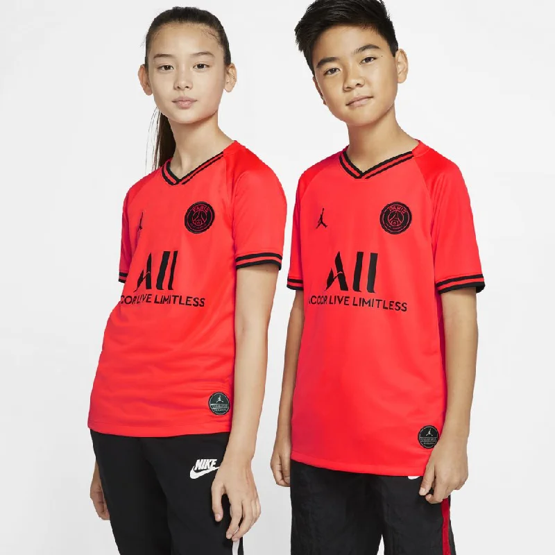 Soccer Jerseys with Large Team Logos for Strong Identity-Nike Jordan x Paris Saint-Germain 2019/20 Stadium Away Big Kids' Soccer Jersey