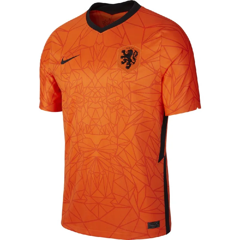 Soccer Jerseys with Full-Button Closure for Traditional Style-Nike Netherlands 2020 Stadium Home Mens Soccer Jersey