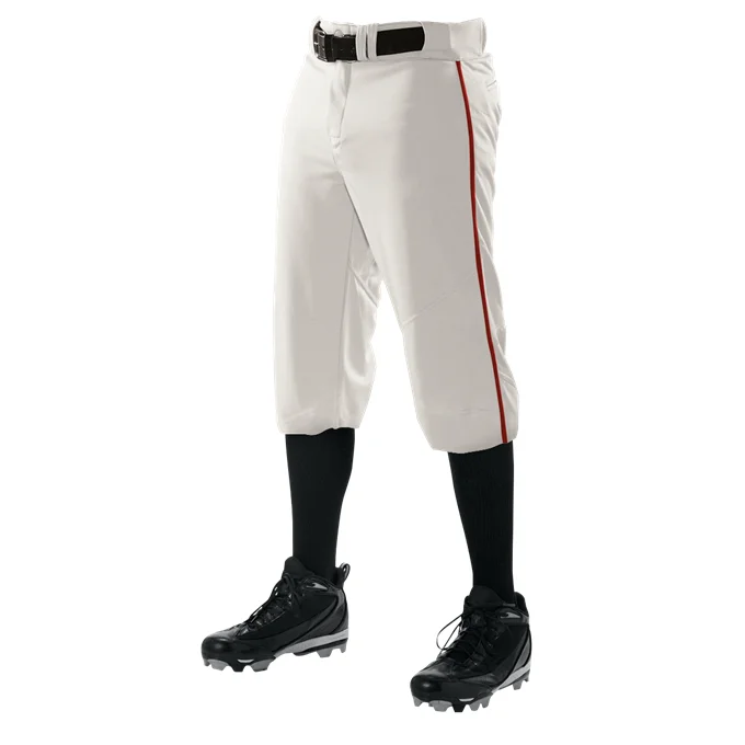 Baseball Pants with Reflective Elements for Visibility-Alleson Youth Crush Knicker Baseball Pants with Piping: 655PKBY