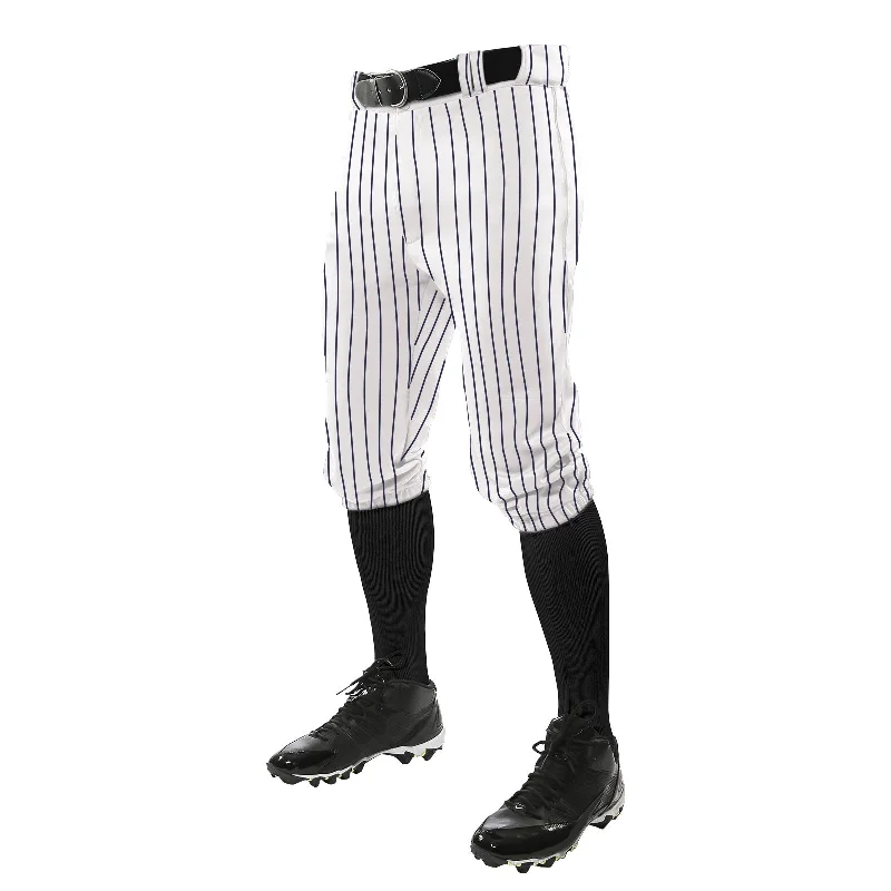 Baseball Pants with Moisture-Wicking Waistband for Sweat-Free Comfort-Champro Adult Triple Crown Pinstripe Knicker Baseball Pants: BPPINKA