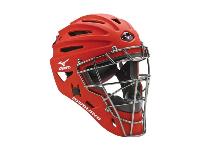 Baseball Helmets with Comfortable, Adjustable Padding-Mizuno Samurai Adult Catcher's Helmet G4